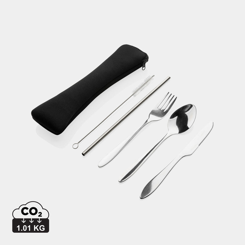 Load image into Gallery viewer, 4 PCS stainless steel re-usable cutlery set - Custom Wood Designs
