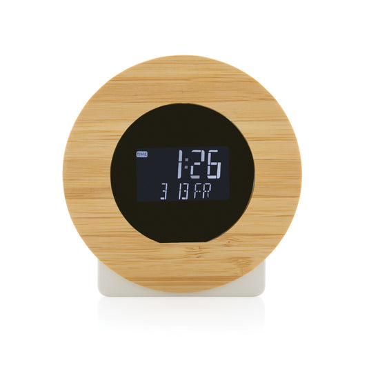 Utah RCS rplastic and bamboo LCD desk clock - Custom Wood Designs