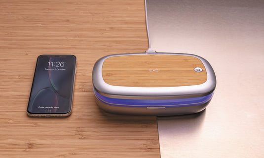 Rena UV-C steriliser box with 5W wireless charger - Custom Wood Designs