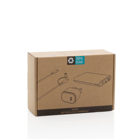 Surge RCS recyled PET 20W type C 3 pcs charging set - Custom Wood Designs