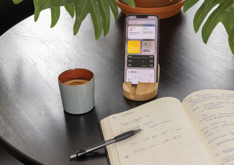 Load image into Gallery viewer, Bamboo tablet and phone holder - Custom Wood Designs
