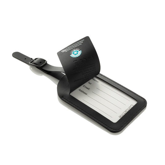 Globetrack RCSrPolyester luggage tag with worldwide locating - Custom Wood Designs