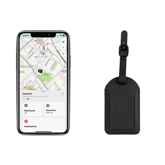 Globetrack RCSrPolyester luggage tag with worldwide locating - Custom Wood Designs