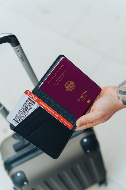 Trackmate RCS rpolyester passport holder worldwide locating - Custom Wood Designs