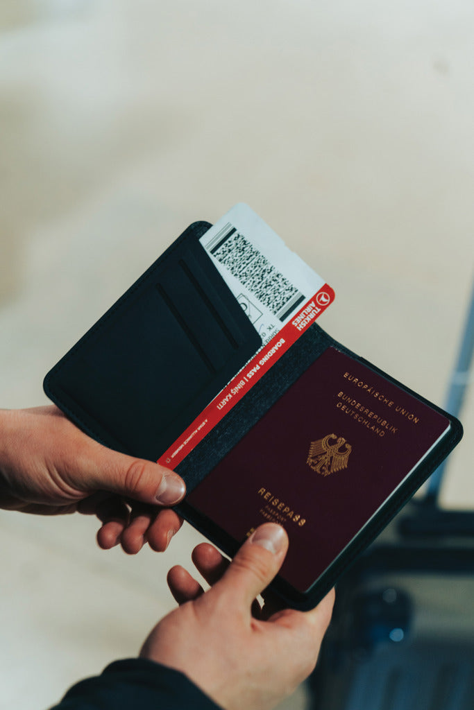 Load image into Gallery viewer, Trackmate RCS rpolyester passport holder worldwide locating - Custom Wood Designs
