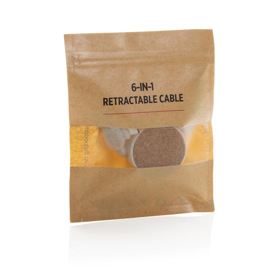 Cork and Wheat 6-in-1 retractable cable - Custom Wood Designs