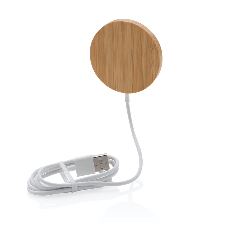 Load image into Gallery viewer, 10W bamboo magnetic wireless charger - Custom Wood Designs
