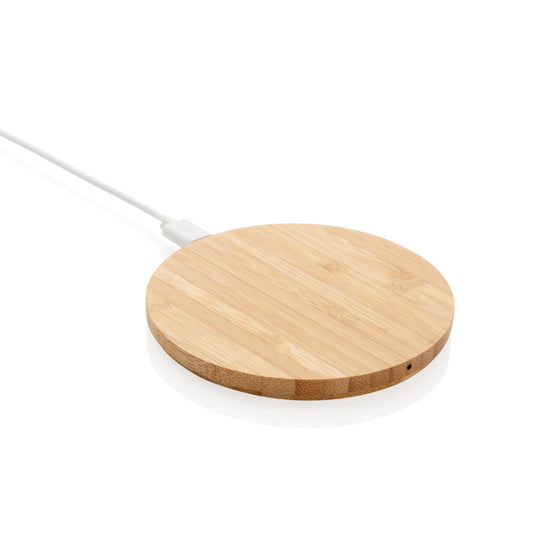 Bamboo 5W round wireless charger - Custom Wood Designs