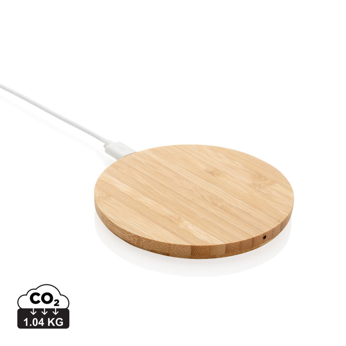 Bamboo 5W round wireless charger - Custom Wood Designs
