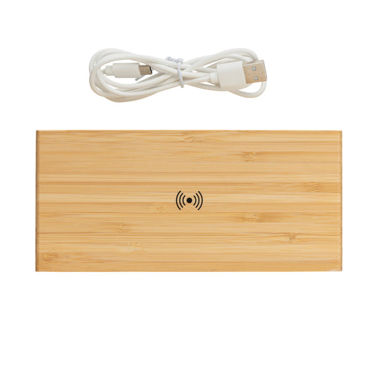 Bamboo alarm clock with 5W wireless charger - Custom Wood Designs