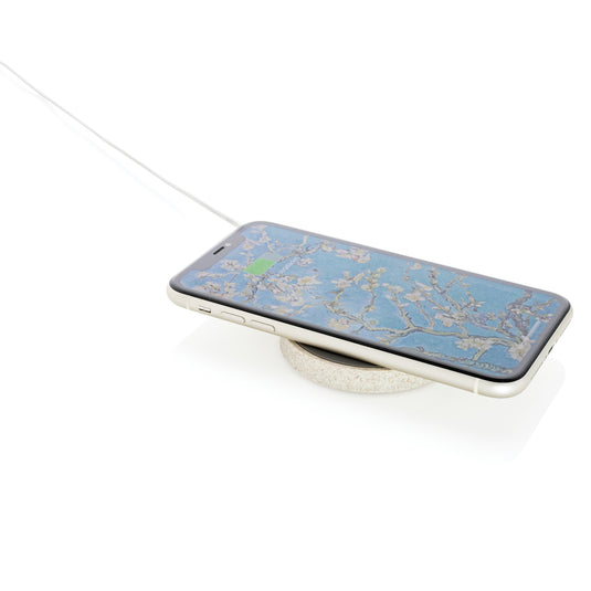 Wheat Straw 5W round wireless charging pad - Custom Wood Designs