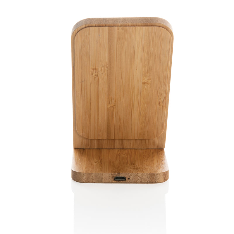 Load image into Gallery viewer, Bamboo 5W wireless charging stand - Custom Wood Designs
