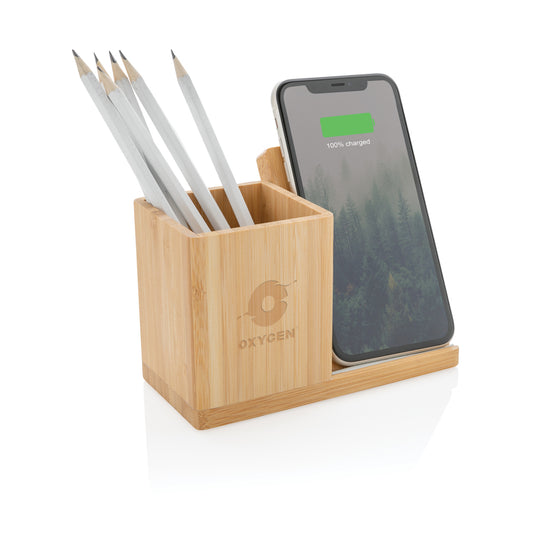 Calgary bamboo 10W wireless charger - Custom Wood Designs