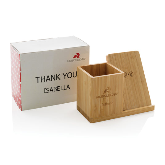 Calgary bamboo 10W wireless charger - Custom Wood Designs