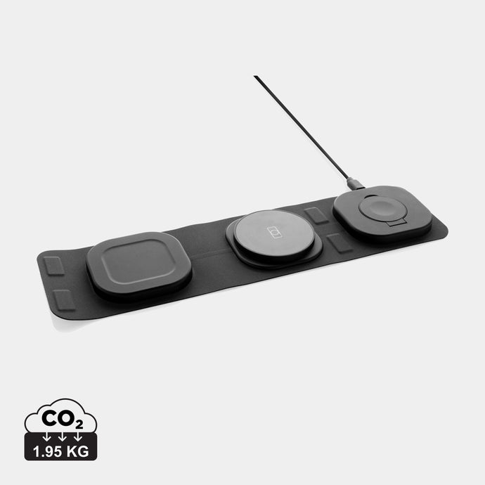 Swiss Peak RCS rplastic 3-in-1 wireless 15W travel charger - Custom Wood Designs