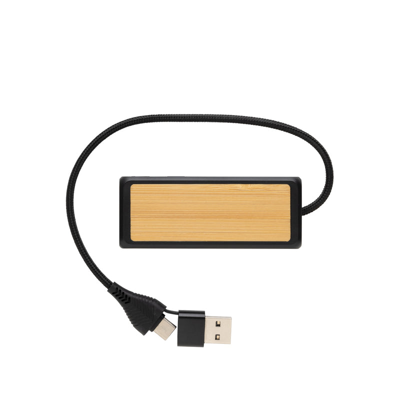 Load image into Gallery viewer, Link RCS recycled plastic and bamboo dual Input USB hub - Custom Wood Designs
