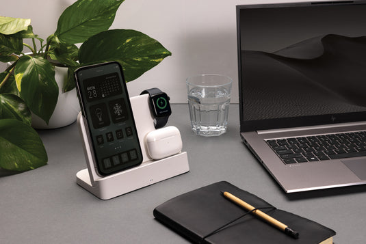 Joltz RCS recycled plastic dual 15W charger with iWatch slot - Custom Wood Designs