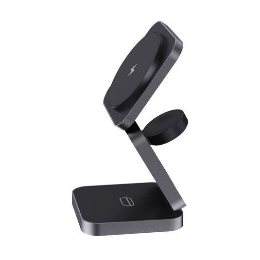 Terra RCS recycled aluminum foldable 3 in 1 15W charger - Custom Wood Designs