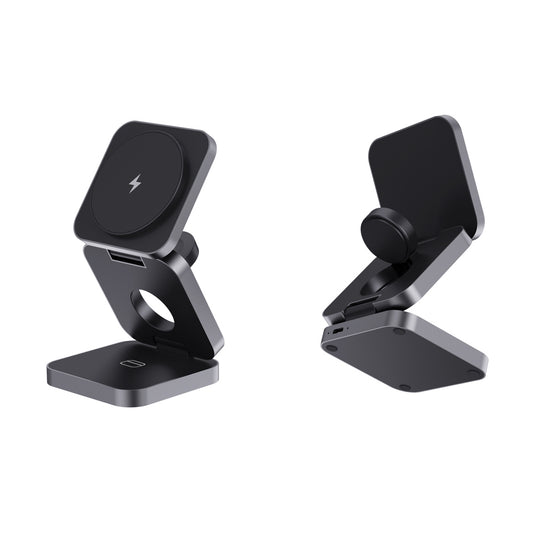 Terra RCS recycled aluminum foldable 3 in 1 15W charger - Custom Wood Designs