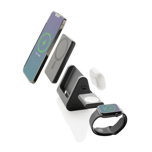 Powerbase RCS recycled plastic 3 in 1 charger with powerbank - Custom Wood Designs