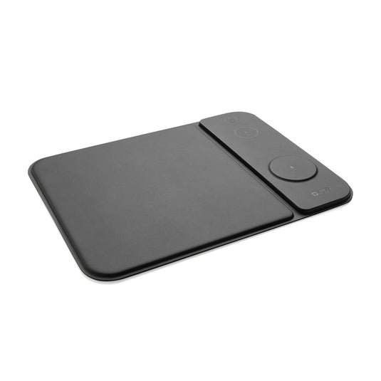 Swiss peak RCS recycled PU 15W 3 in 1 charging mousepad - Custom Wood Designs