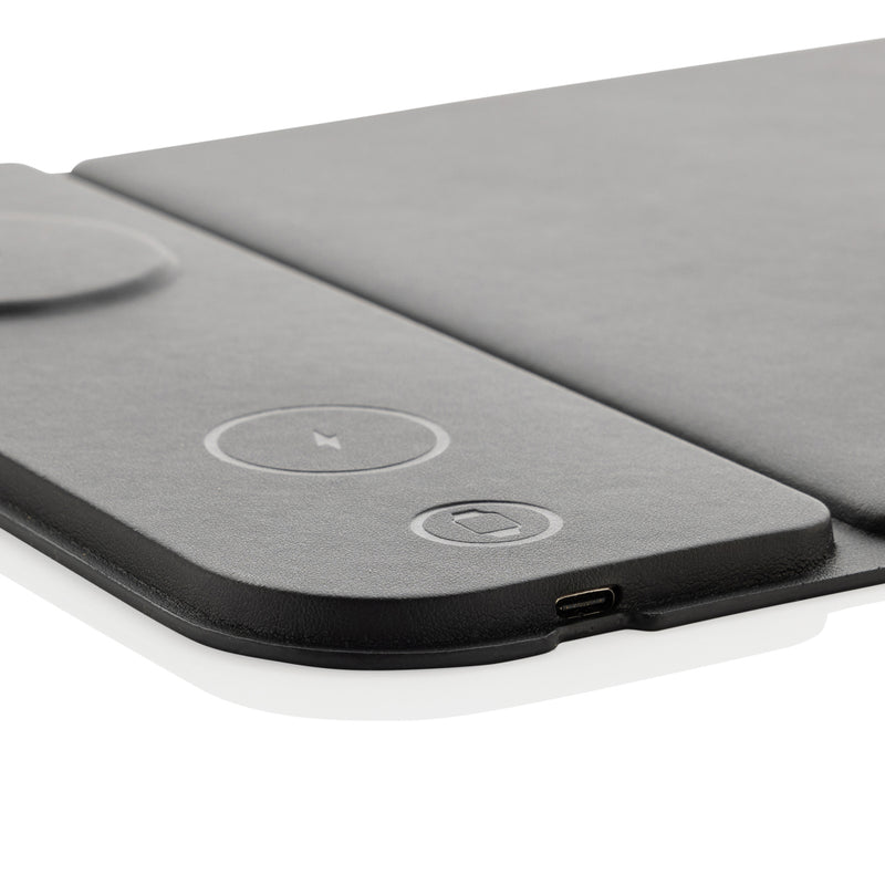 Load image into Gallery viewer, Swiss peak RCS recycled PU 15W 3 in 1 charging mousepad - Custom Wood Designs
