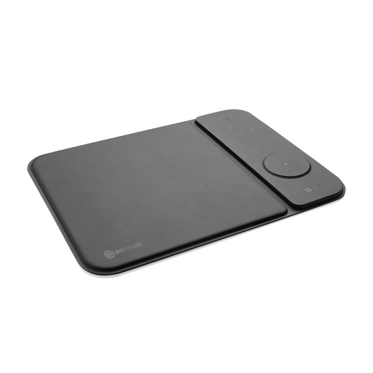 Swiss peak RCS recycled PU 15W 3 in 1 charging mousepad - Custom Wood Designs