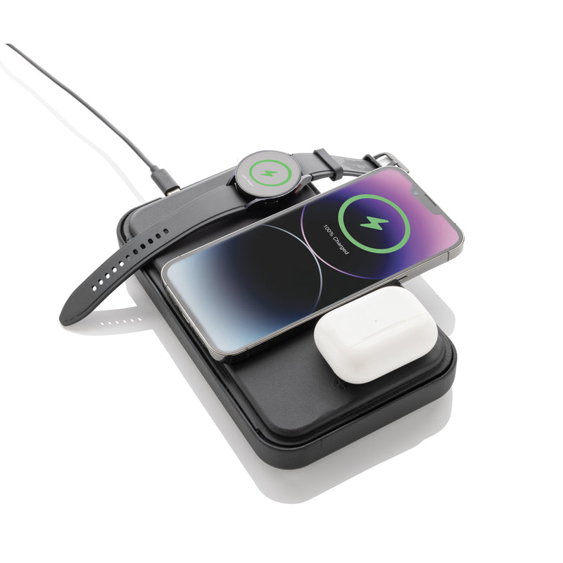 Load image into Gallery viewer, Swiss Peak RCS recycled travel case with 3 in 1 charger - Custom Wood Designs
