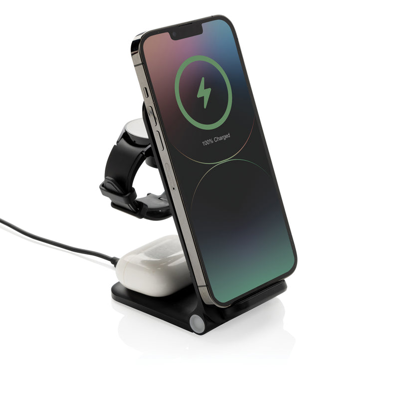 Load image into Gallery viewer, Powerpal 3 in 1 RCS recycled plastic 15W charger - Custom Wood Designs
