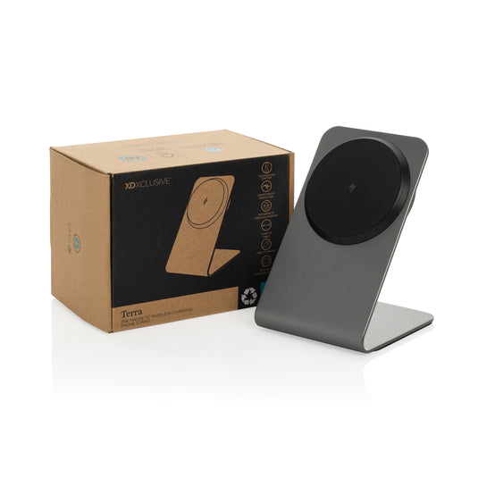 Terra aluminium 15W magnetic wireless charging phone stand - Custom Wood Designs Terra aluminium 15W magnetic wireless charging phone stand