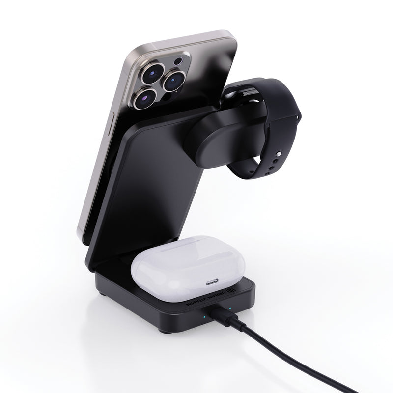 Load image into Gallery viewer, Urban Vitamin Arcadia RCS rplastic 15W 3in1 magnetic charger - Custom Wood Designs Urban Vitamin Arcadia RCS rplastic 15W 3in1 magnetic charger
