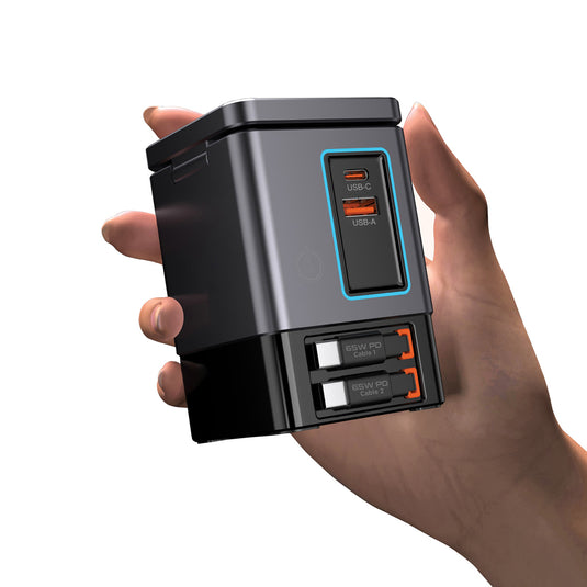 Urban Vitamin Sacramento 105W GAN charger+retractable cables - Custom Wood Designs Urban Vitamin Sacramento 105W GAN charger+retractable cables