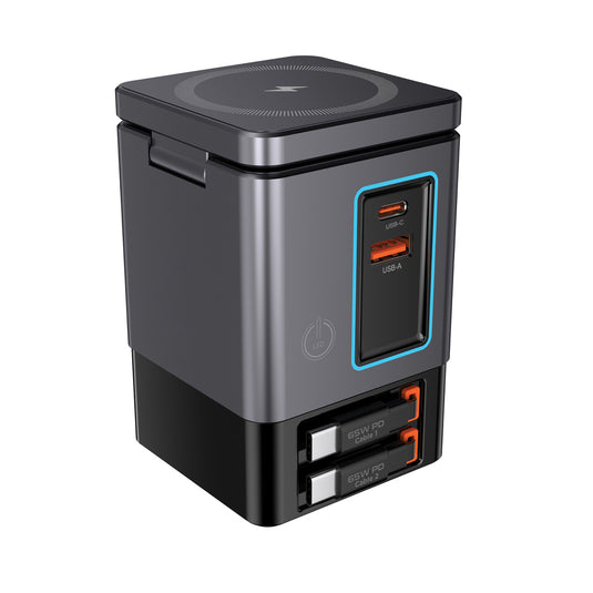 Urban Vitamin Sacramento 105W GAN charger+retractable cables - Custom Wood Designs Urban Vitamin Sacramento 105W GAN charger+retractable cables