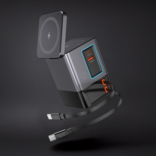 Urban Vitamin Sacramento 105W GAN charger+retractable cables - Custom Wood Designs Urban Vitamin Sacramento 105W GAN charger+retractable cables