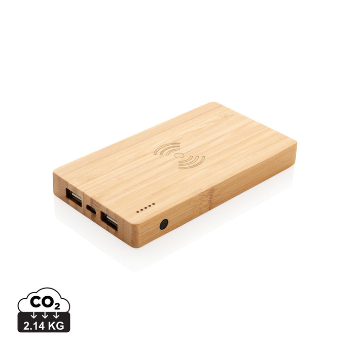 Bamboo 4.000 mAh wireless 5W Powerbank - Custom Wood Designs