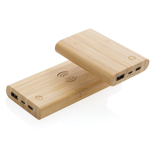 Bamboo 8.000 mAh 5W wireless powerbank - Custom Wood Designs