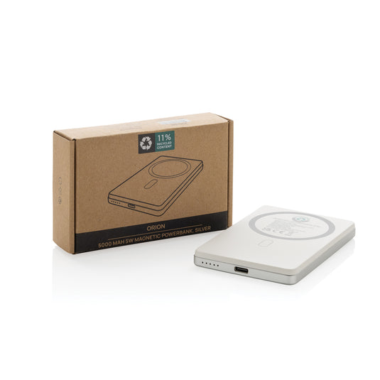 Orion RCS recycled aluminum 5000 mah 5W magnetic powerbank - Custom Wood Designs