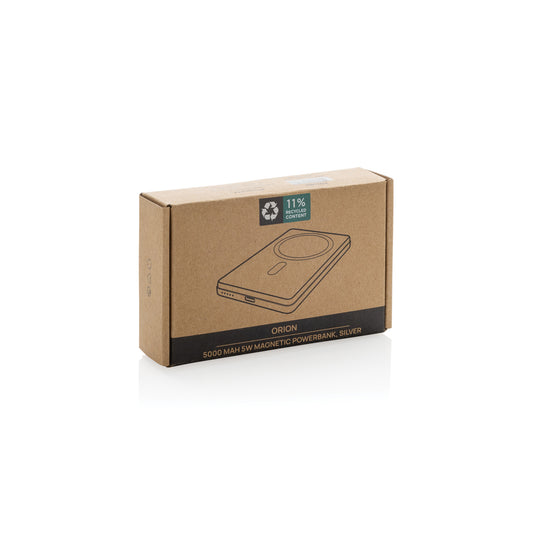 Orion RCS recycled aluminum 5000 mah 5W magnetic powerbank - Custom Wood Designs