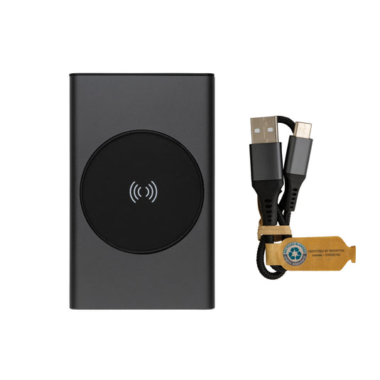 Terra RCS recycled aluminium 5000 mAh powerbank 5W wireless - Custom Wood Designs