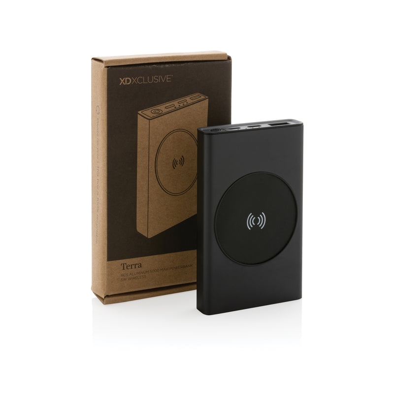 Load image into Gallery viewer, Terra RCS recycled aluminium 5000 mAh powerbank 5W wireless - Custom Wood Designs
