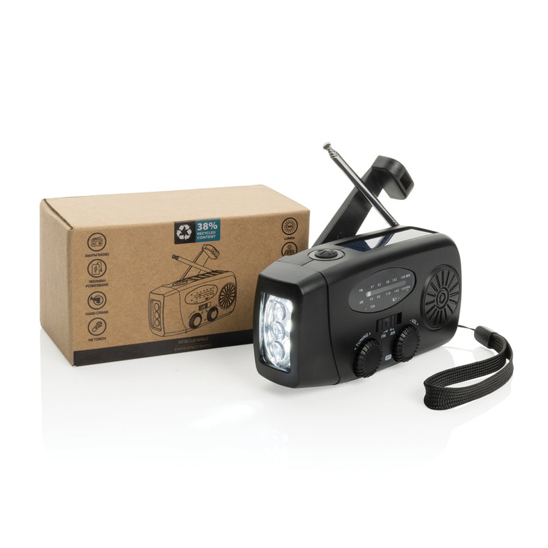 Load image into Gallery viewer, RescueWave RCS recycled plastic emergency radio - Custom Wood Designs RescueWave RCS recycled plastic emergency radio made from [material] –  [use_case] | Custom Wood Designs
