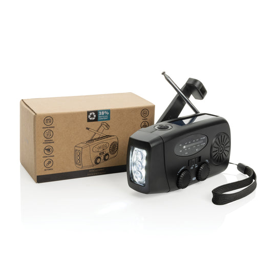 RescueWave RCS recycled plastic emergency radio - Custom Wood Designs RescueWave RCS recycled plastic emergency radio made from [material] –  [use_case] | Custom Wood Designs