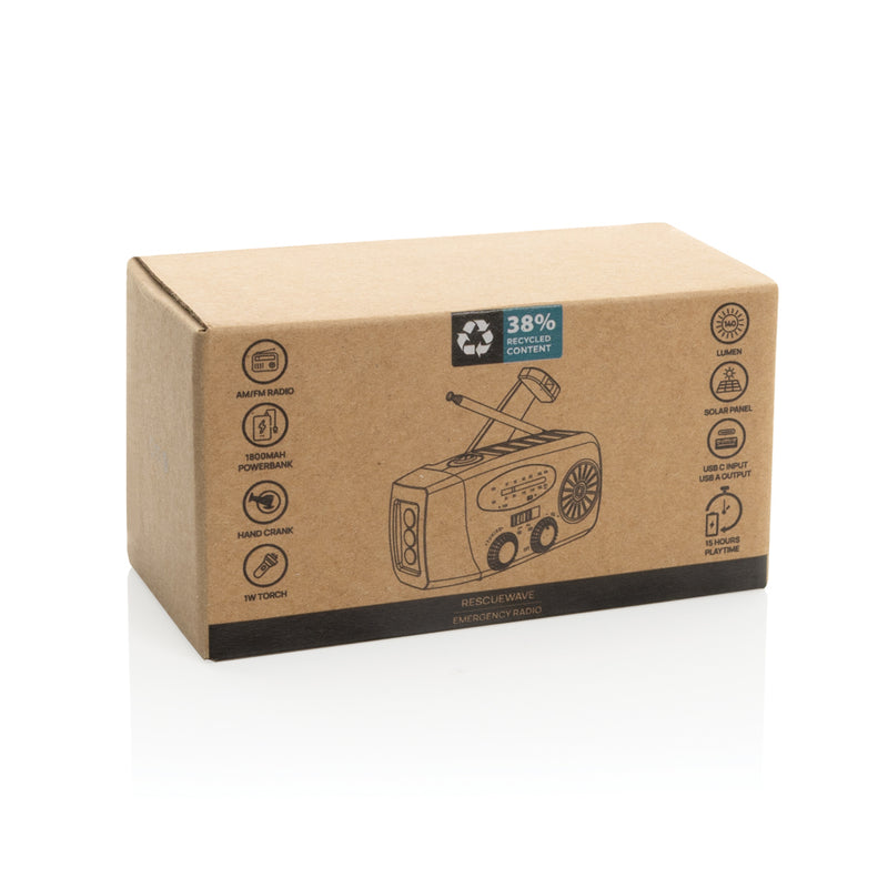 Load image into Gallery viewer, RescueWave RCS recycled plastic emergency radio - Custom Wood Designs RescueWave RCS recycled plastic emergency radio made from [material] –  [use_case] | Custom Wood Designs
