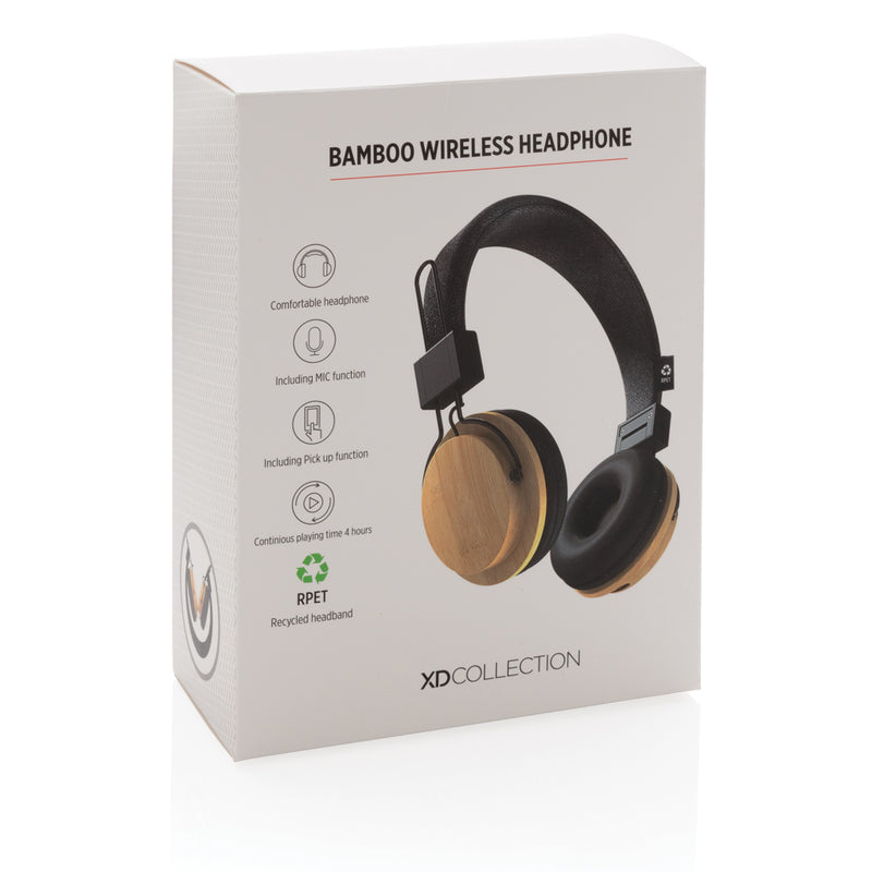 Load image into Gallery viewer, Bamboo wireless headphone - Custom Wood Designs
