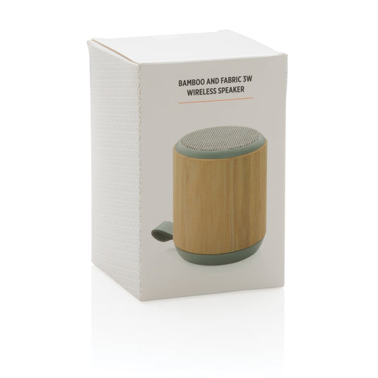 Bamboo and fabric 3W wireless speaker - Custom Wood Designs