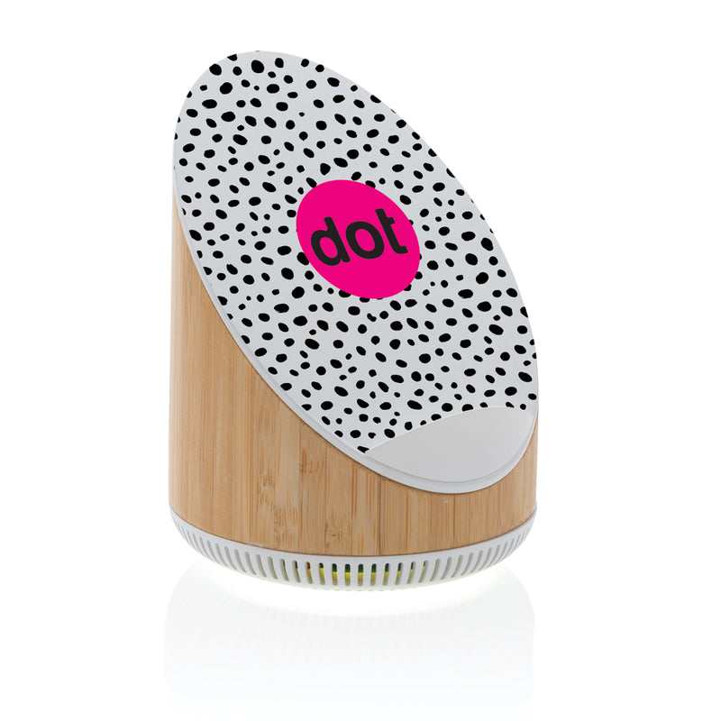 Load image into Gallery viewer, Ovate bamboo 5W speaker with 15W wireless charger - Custom Wood Designs
