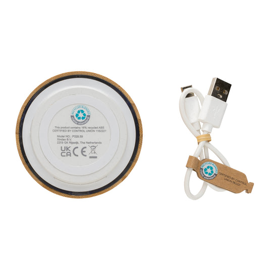 RCS recycled plastic and bamboo 3W wireless speaker - Custom Wood Designs