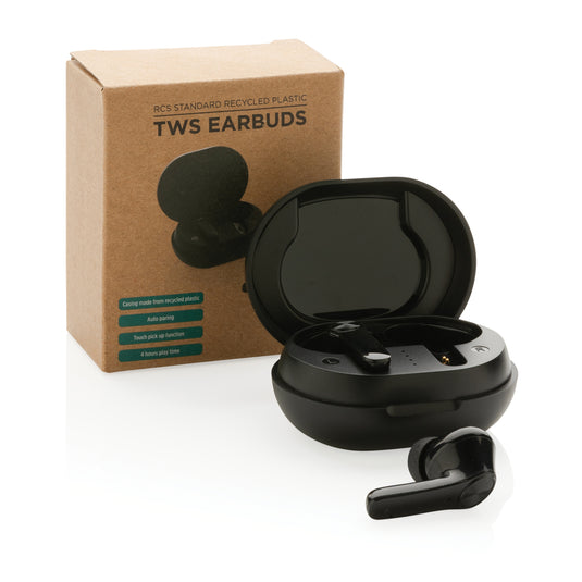 RCS standard recycled plastic TWS earbuds - Custom Wood Designs