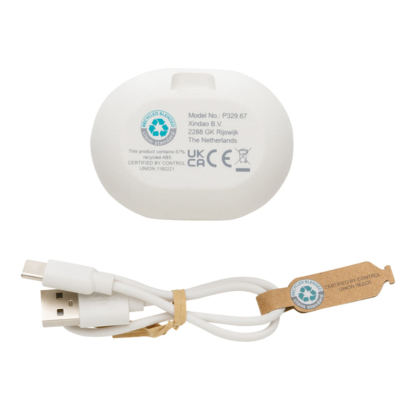 Load image into Gallery viewer, RCS standard recycled plastic TWS earbuds - Custom Wood Designs
