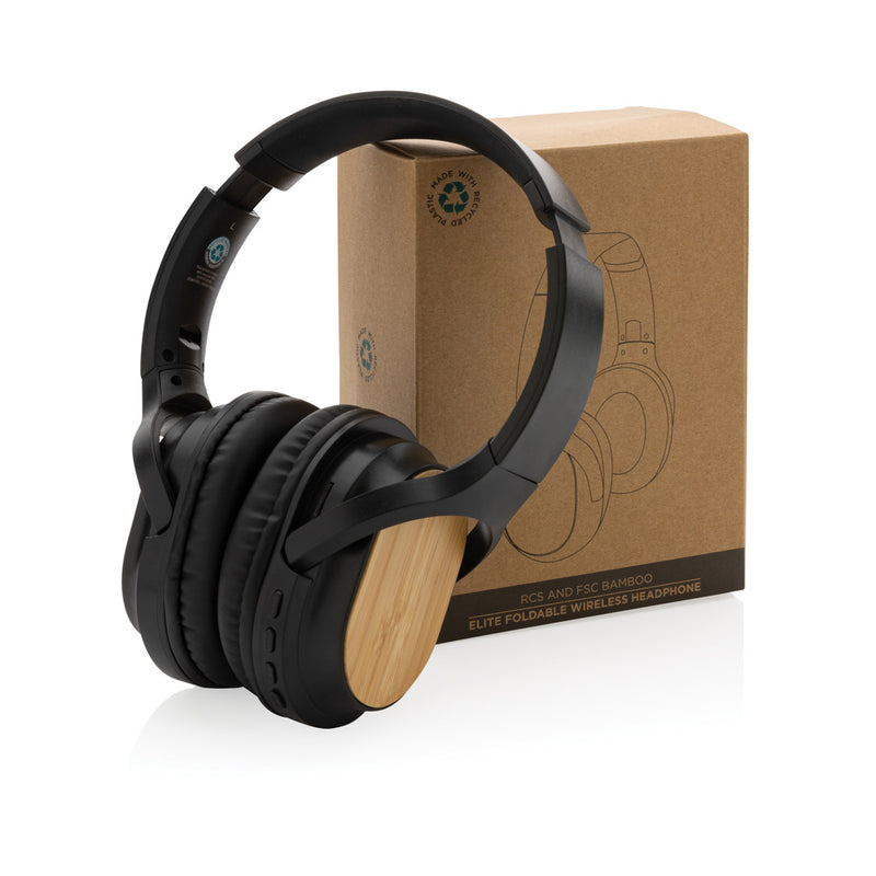 Load image into Gallery viewer, RCS and bamboo Elite Foldable wireless headphone - Custom Wood Designs
